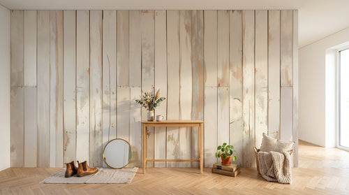 Design A0082 — Papier peint Bois Rustique Blanchi — Novomur