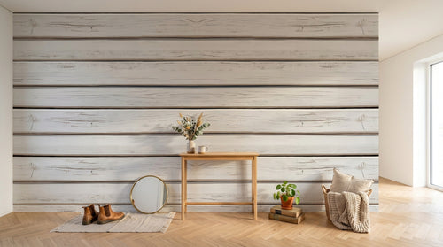 Design A0084 — Papier peint Bois Rustique Blanchi — Novomur