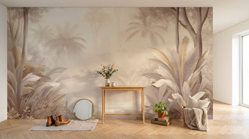 Design A0086 — Papier peint Palmier Tropical Vintage Sépia — Novomur