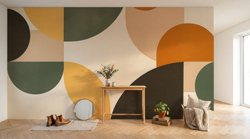 Design A0098 — Papier peint Art Abstrait Bauhaus Coloré - Collection 1 — Novomur