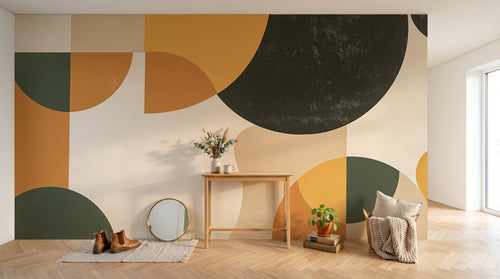Design A0099 — Papier peint Art Abstrait Bauhaus Coloré - Collection 1 — Novomur