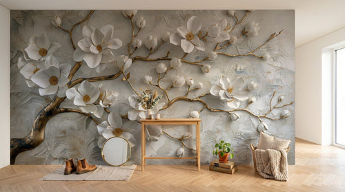 Design A0104 — Papier peint Floral Pivoines et Roses - Collection 1 — Novomur