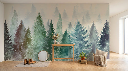 Design A0110 — Papier peint Forêt Pins et Sapins - Collection 2 — Novomur