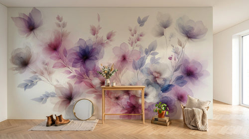 Papier peint Cerisier Gris Perle - Sur mesure - Design A0121