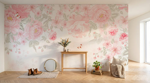 Design A0134 — Papier peint Floral Pivoines et Roses - Collection 2 — Novomur