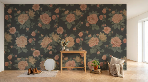 Design A0146 — Papier peint Floral Pivoines et Roses - Collection 2 — Novomur