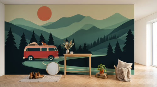 Design A0156 — Papier peint Paysage Montagne Minimaliste - Collection 2 — Novomur