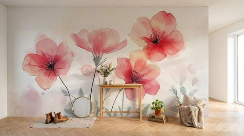 Design A0170 — Papier peint Coquelicots et Fleurs Sauvages — Novomur