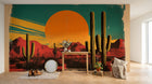 Design A0175 — Papier peint Paysage Désert et Cactus — Novomur