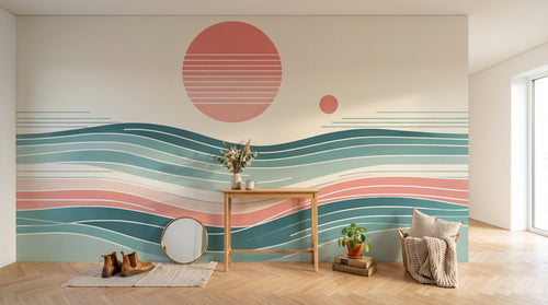 Design A0176 — Papier peint Paysage Montagne Minimaliste - Collection 2 — Novomur