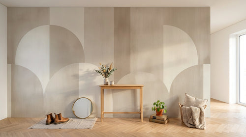 Design A0200 — Papier peint Art Abstrait Bauhaus Beige - Collection 1 — Novomur