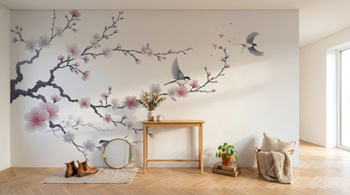 Design A0214 — Papier peint Cerisier Rose — Novomur