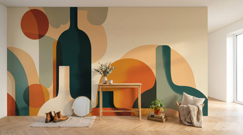 Design A0217 — Papier peint Art Abstrait Bauhaus Coloré - Collection 1 — Novomur