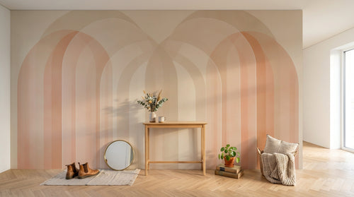 Design A0218 — Papier peint Art Abstrait Bauhaus Beige - Collection 2 — Novomur