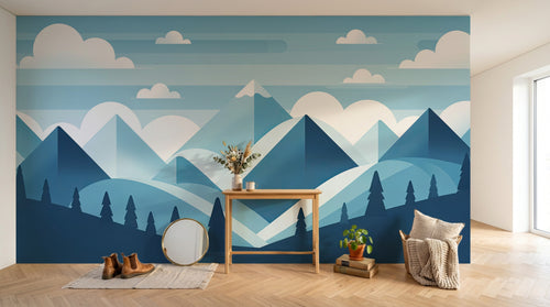 Design A0232 — Papier peint Paysage Montagne Minimaliste - Collection 2 — Novomur
