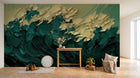 Design A0260 — Papier peint Art Abstrait Vagues et Lignes — Novomur