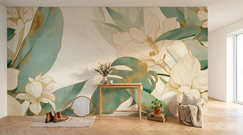 Design A0313 — Papier peint Palmier Tropical Vert - Collection 3 — Novomur