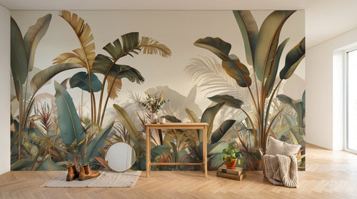 Design A0331 — Papier peint Jungle Tropicale Dense Aquarelle — Novomur