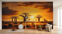 Échantillon, Design A0365, Papier peint panoramique Paysage Désert et Cactus - Sur mesure