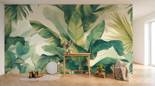 Design A0376 — Papier peint Palmier Tropical Vert - Collection 1 — Novomur