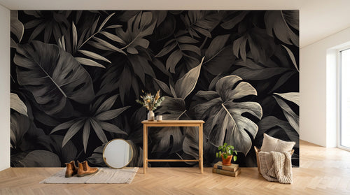 Design A0390 — Papier peint Palmier Tropical Vert - Collection 4 — Novomur