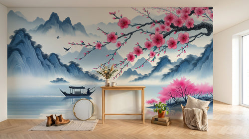Design A0393 — Papier peint Cerisier en Fleurs — Novomur