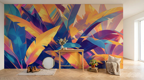 Design A0452 — Papier peint Palmier Tropical Pop Art Vif — Novomur