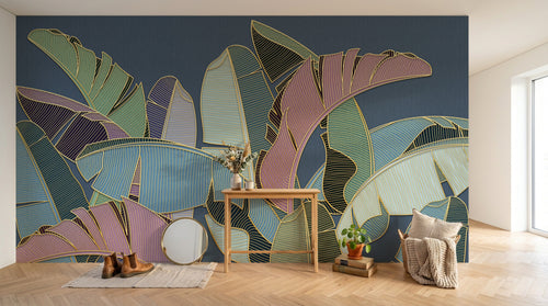 Design A0471 — Papier peint Palmier Tropical Vert - Collection 2 — Novomur