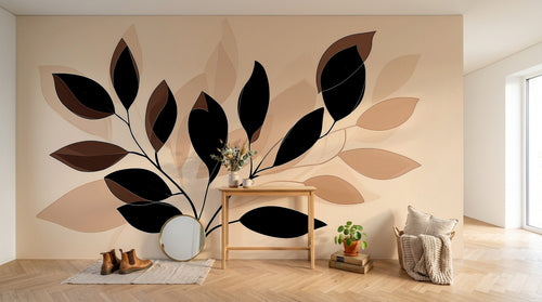 Design A0512 — Papier peint Botanique Feuilles Sombres — Novomur