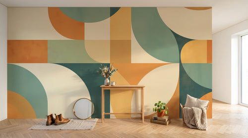 Design A0514 — Papier peint Art Abstrait Bauhaus Coloré - Collection 2 — Novomur