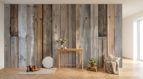 Design A0550 — Papier peint Bois Rustique Brun - Collection 1 — Novomur