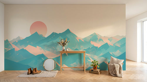 Design A0555 — Papier peint Paysage Montagne Minimaliste - Collection 2 — Novomur