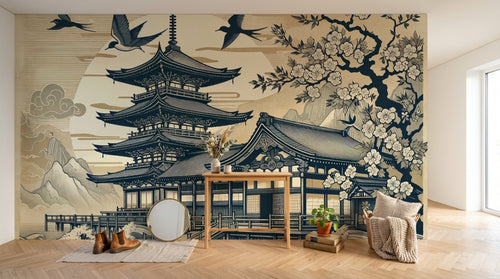 Design A0579 — Papier peint Mont Fuji et Hokusai — Novomur