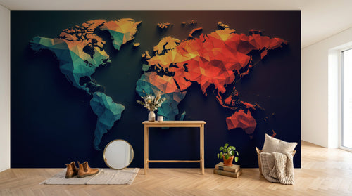 Design A0581 — Papier peint Carte du Monde — Novomur