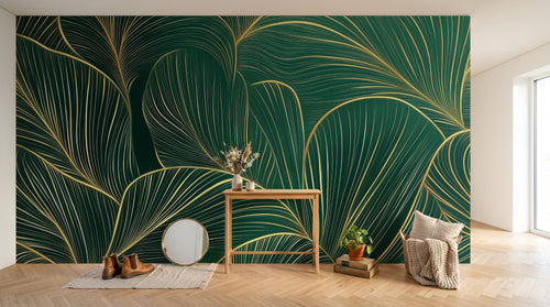 Design A0582 — Papier peint Art Déco Éventails et Or - Collection 1 — Novomur