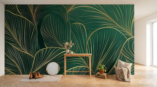 Design A0582 — Papier peint Art Déco Éventails et Or - Collection 1 — Novomur