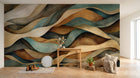 Design A0584 — Papier peint Art Abstrait Vagues et Lignes — Novomur