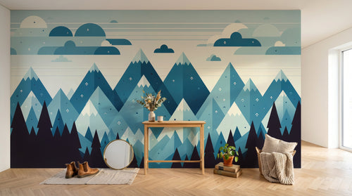 Design A0592 — Papier peint Paysage Montagne Minimaliste - Collection 2 — Novomur