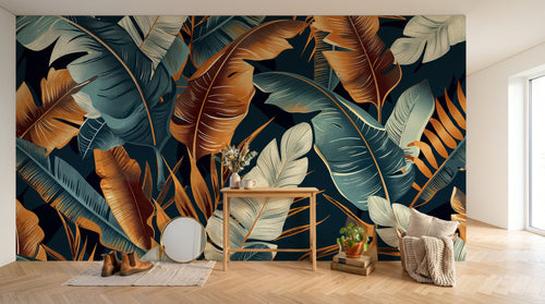 Design A0604 — Papier peint Palmier Tropical Vert - Collection 1 — Novomur