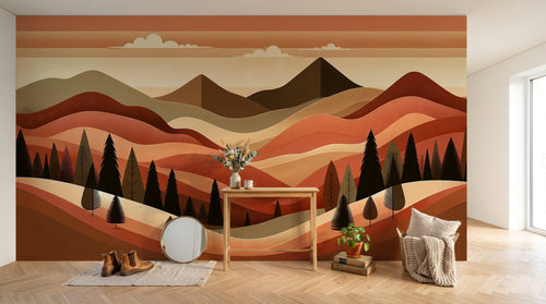 Design A0631 — Papier peint Paysage Montagne Minimaliste - Collection 1 — Novomur