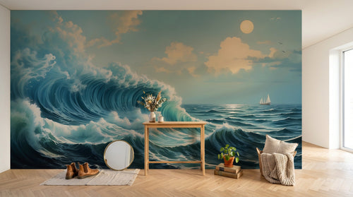 Design A0640 — Papier peint Mont Fuji et Hokusai — Novomur
