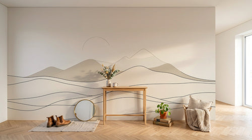 Design A0667 — Papier peint Paysage Montagne Minimaliste - Collection 1 — Novomur