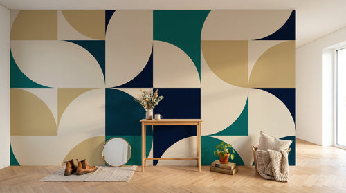 Design A0678 — Papier peint Art Abstrait Bauhaus Coloré - Collection 1 — Novomur