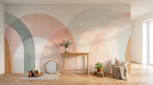 Design A0777 — Papier peint Art Abstrait Bauhaus Beige - Collection 2 — Novomur