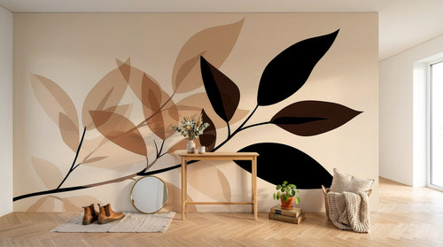 Design A0786 — Papier peint Botanique Feuilles Sombres — Novomur
