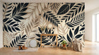 Design A0833 — Papier peint Botanique Feuilles Sombres — Novomur