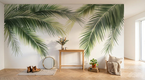 Design A0838 — Papier peint Palmier Tropical Vert - Collection 4 — Novomur