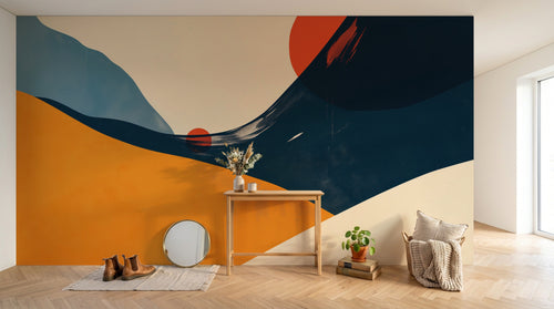 Design A0846 — Papier peint Art Abstrait Bauhaus Coloré - Collection 1 — Novomur