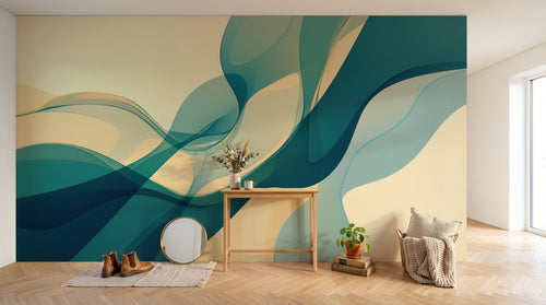 Design A0847 — Papier peint Art Abstrait Vagues et Lignes — Novomur