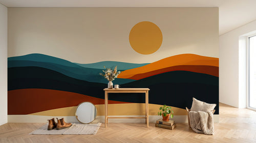 Design A0901 — Papier peint Paysage Montagne Minimaliste - Collection 1 — Novomur